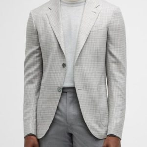 Coats & Jackets | Mens Attire Single Breasted Two-Button Notch Textured Blazer Clothing Coats & Jackets