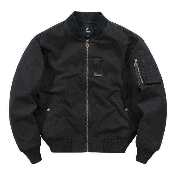 Coats & Jackets | Mens Nylon Zipped Bomber Jacket Clothing Coats & Jackets