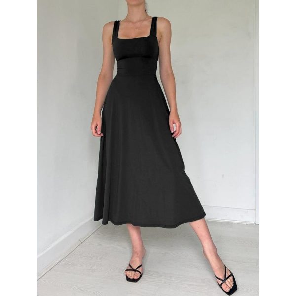 Dresses | Womens The Ultimate Muse High Waist Square Neck Midi Dress Clothing Dresses