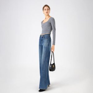 Jeans & Denim | Womens Mia Mid Wide Long Jean Clothing Jeans & Denim