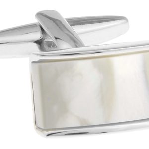 Jewellery | Mens Polished/Brushed Rhodium Plated Square Curved Cufflinks Accessories Jewellery