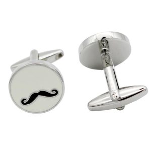 Jewellery | Mens Rhodium Plated Oval Patterned Cufflinks Accessories Jewellery