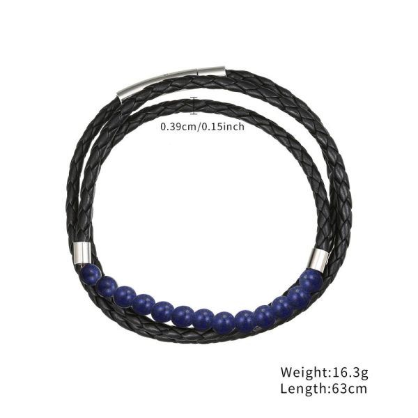 Jewellery | Mens Semi Precious Braided Leather Bracelet Accessories Jewellery