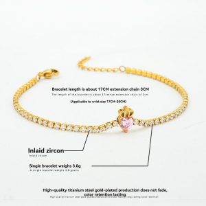 Jewellery | Womens Heart Tennis Bracelet Accessories Jewellery