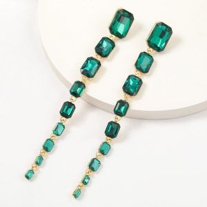 Jewellery | Womens Long Multi Stone Drop Earring Accessories Jewellery