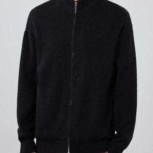 Knitwear | Mens Inlay Knitted Pull Zip-Up Sweater Clothing Knitwear