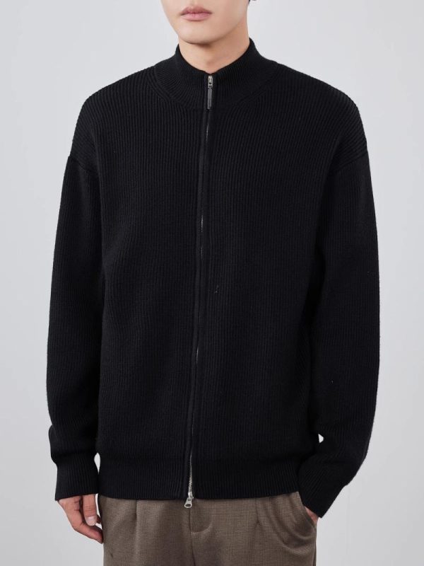 Knitwear | Mens Inlay Knitted Pull Zip-Up Sweater Clothing Knitwear