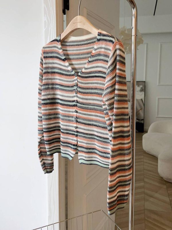 Knitwear | Womens Cyrus Stripe Cardigan Clothing Knitwear