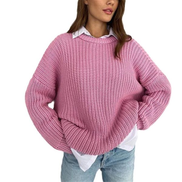 Knitwear | Womens Round Neck Pullover Knit Clothing Knitwear