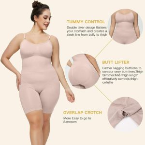 Lingerie | Womens Seamless Sculpt Mid Thigh Bodysuit Clothing Lingerie