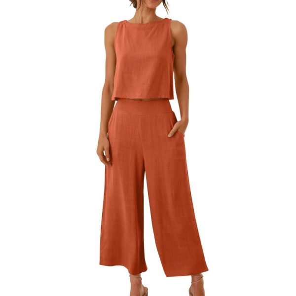 Pants & Shorts | Womens Core Linen High Waisted Wide Leg Pant Clothing Pants & Shorts