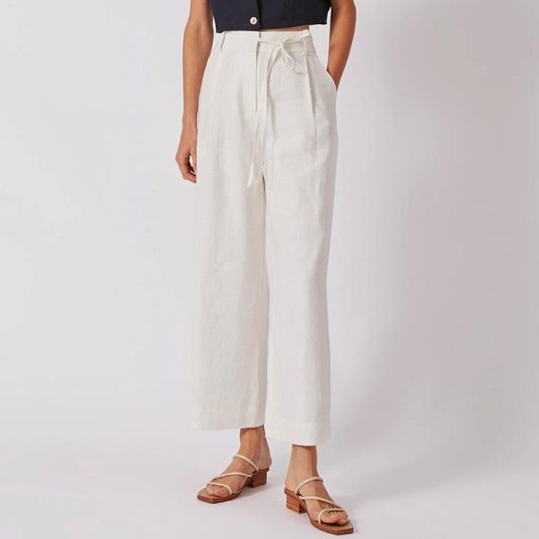 Pants & Shorts | Womens Linen Wide Leg Pant Clothing Pants & Shorts