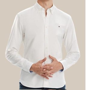 Shirts And Polos | Mens Long Sleeve Slim Fit Stretch Oxford Clothing Mens