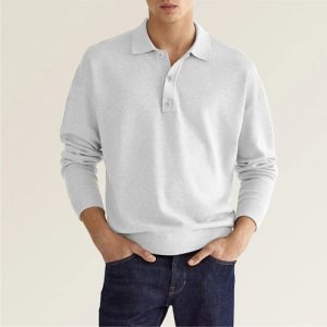 Shirts And Polos | Mens Trafford – Long Sleeve Half Button Merino Polo Clothing Mens