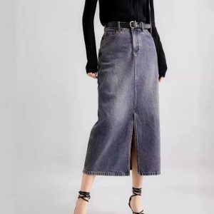 Skirts | Womens Denim Maxi Skirt Clothing Skirts