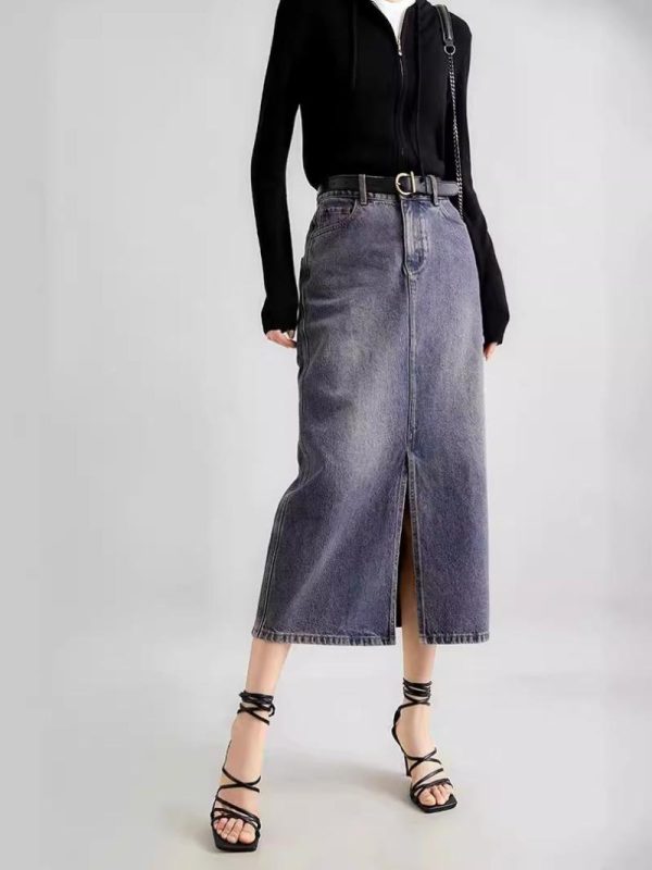 Skirts | Womens Denim Maxi Skirt Clothing Skirts