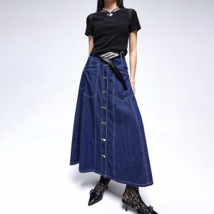 Skirts | Womens Resonance Denim Midi Skirt Clothing Skirts