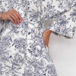 Sleepwear | Womens Toile De Jouy Midi Robe Clothing Sleepwear