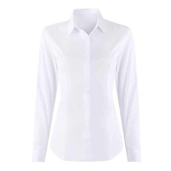 Tops And Shirts | Womens Fitted Poplin Shirt Clothing Tops And Shirts