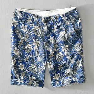 Trousers And Shorts | Mens Toby Linen Cotton Printed Shorts Clothing Mens