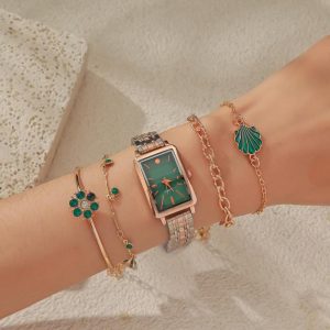 Watches | Womens Boxy Xs Emerald Steel Gold Watch Accessories Watches