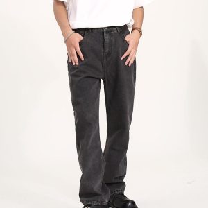 Jeans & Denim | Mens Curved Logo Back 5 Pockets Clothing Jeans & Denim