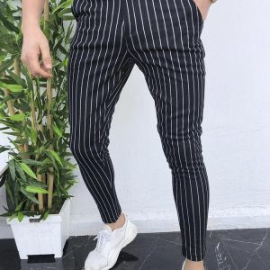 Pants | Mens Pinestripe Wool Straight Pants Clothing Mens